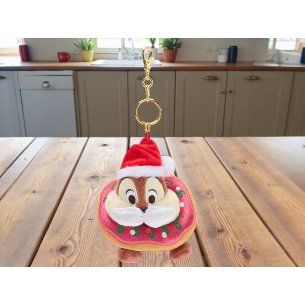 Chip Santa Donut Plush Keychain Japan Exclusive NWT
